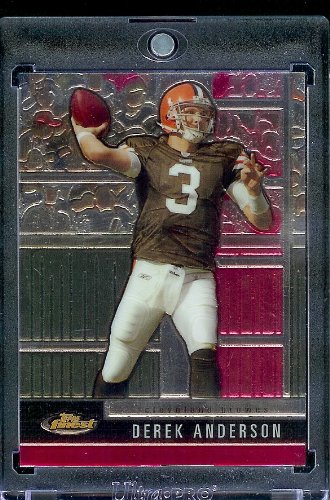 2008 Topps Finest Football Card - Derek Anderson / Cleveland Browns / NFL Trading Card in Protective Display Case!