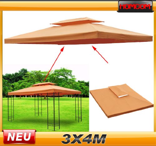Ersatzdach Dach für Metall Gartenpavillon Pavillon Partyzelt Gartenzelt 3x4m Terra Ersatzdach Dach für Metall Gartenpavillon Pavillon Partyzelt Gartenzelt 3x4m Terra