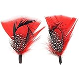 Zucker Feather Products Feather Hat Trims, Black/Natural/Red