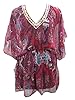 Pink Sheer Kaftan Top Kimono Sleeves Caftan Tunic