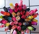 24 Mixed Color Wooden Rose Buds Artificial Flower