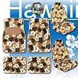 - 	 11pc Hawaiian Print Car Mats Seat Steering Wheel Cover Set