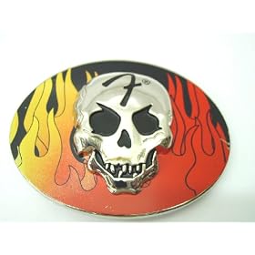 Fender Guitars Wicked Flaming Skull Belt Buckle
