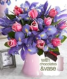 Cheap Deals on Mom's Delight with Pink Vase & Chocolates by Proflowers