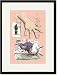 Black Framed/Matted Print 17x23, Alice in Wonderland: The White Rabbit and Alice's Big Hand