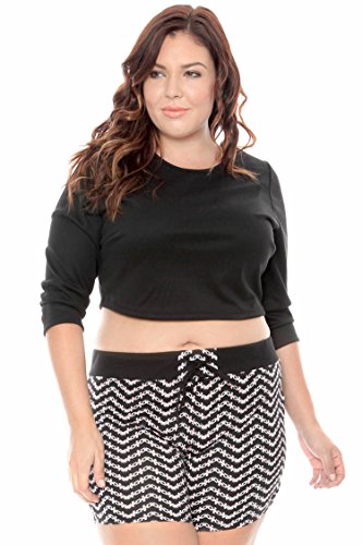 Multi Print Plus Size Drawstring Lounge Shorts