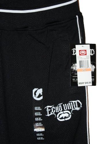 Ecko Black MMA Title Bout Black Track Pants Zippers Lower Leg, Hand Pockets,Logo $40 3XL