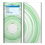Green Swirl White Design Decal Skin Sticker for Apple iPod nano 2G (2nd Generation) 2GB/ 4GB/ 8GB Player