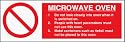 Food Hygiene Sign - Microwave Oven Safety Instructions (1mm Rigid Plastic / 300x100mm)