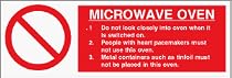 Food Hygiene Sign - Microwave Oven Safety Instructions (1mm Rigid Plastic / 300x100mm)
