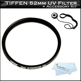 Tiffen 52mm UV Protection Filter Kit For Nikon 55-200mm f/4-5.6G ED IF AF-S DX VR [Vibration Reduction] Nikkor Zoom Lens + Lens Cap Keeper + MicroFiber Cleaning Cloth