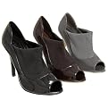 Women's Adi Designs Stretch Patent Peep-Toe Booties