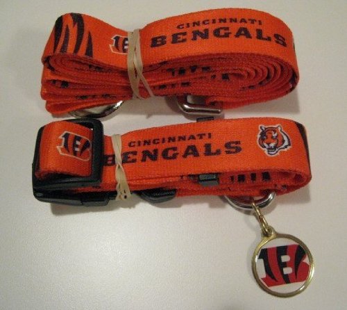 Cincinnati Bengals Pet Accessories Set - Small (6' Leash, Collar, and ID Tag)