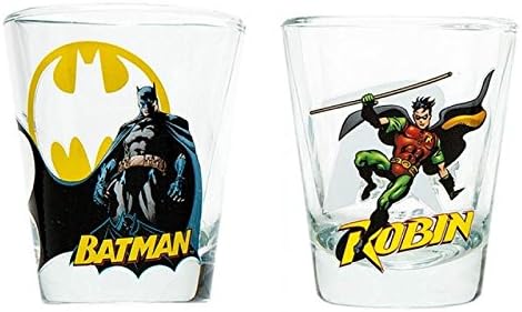 DC Comics Batman &amp; Robin 2-oz. Shot Glasses (Set of 2)