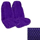 Set of 2 Universal Fit High Back Swirl Pattern Front Bucket Seat Cover - Purple