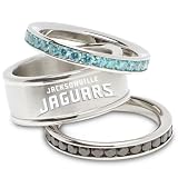 Jacksonville Jaguars Logo Crystal Stacked Ring Set (Size 7)