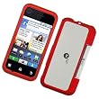 Motorola BACKFLIP MB300 Rubberized Protector Hard Case Red