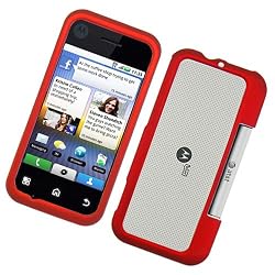 Motorola BACKFLIP MB300 Rubberized Protector Hard Case Red
