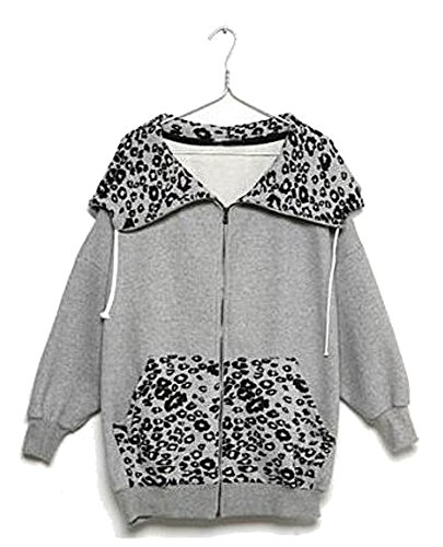 パーカー カーディガン トレーナー フリース コート ジャケット プルオーバー 豹柄 フードつき フード キュート エレガンス カジュアル レディース 秋物 冬物 可愛いスカーフ付き R397