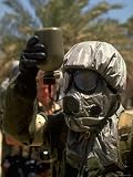 Soldier Wears Protective Outfit and Gas Mask Against Possible Gulf Iraqi Biological Weapon Attack People Photographic Poster Print by Dennis Brack, 12x16