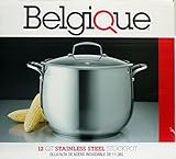 UPC 766360080143 product image for Belgique 12 Qt. Stainless Steel Stock pot | upcitemdb.com