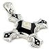 Sterling Silver Designo Black and White Cross Pendant - So Cool and Stylish