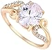 QZ Fashion 18k Gold Crystal Big Wedding Ring for Women