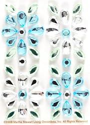 Martha Stewart Crafts Flower Gem Stickers Blue/Green By The Package
