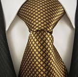 Neckties By Scott Allan 100% Woven Mens Ties, Brown & Yellow Necktie,