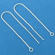 2 St Silver Ear Threads Threaders Box Chain w Loop 4 In
