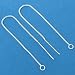 2 St Silver Ear Threads Threaders Box Chain w Loop 4 In
