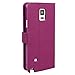 Note 4 Case, Abacus24-7 Galaxy Note 4 Wallet Case [Book Fold] Leather Note 4 Cover [Flip Cover] with Foldable Stand, Pockets for ID, Credit Cards - Purple Flip Case for Samsung Note 4