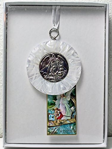 My Guardian Angel - Baby Cradle Medallion white 2.75" center coin 1.5"