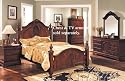 4pc Eastern King Size Bedroom Set Brown Cherry Finish