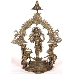 Goddess Gaja Lakshmi (From Bastar) - Brass Sculpture