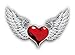 Heart and Angel Wings Car truck window laptop sticker decal by vinyl junkie graphics