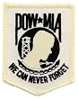 POW MIA Embroidered Patch Iron-On Vietnam War Prisoner of War Military Emblem White