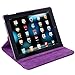 HDE Rotating iPad Case Magnetic Folding Leather Cover Folio Flip Stand for Apple iPad 2 iPad 3 iPad 4 (Purple)