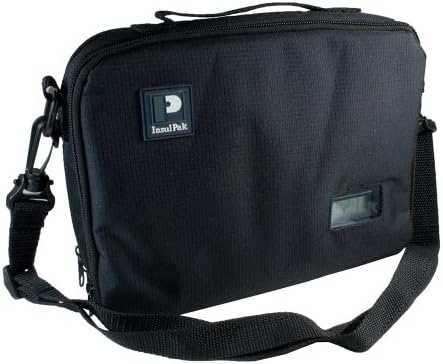 Insul Pak Black Insulated Medication Travel Bag with Electronic Temp Display Cools up to 30 Hours Comes with Reusable 24oz Cold Pack
