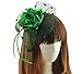 Coolwife Womens Fascinator Veil Flower Cocktail Tea Party Headwear (Green)