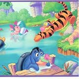 Disney Winnie the Pooh and Friends Swimming Fun Wall Border