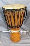 Produkt-Bild: Bass-Djembe-Trommel 60 cm naturbelassenes, ge&ouml;ltes Holz mit Anleitung