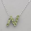 Necklace With 3.00ctw Genuine Peridots Crafted in 925 Sterling silver Length 16in