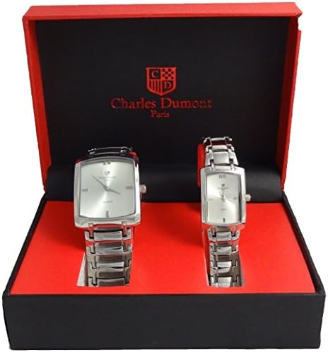 Charles Dumont Paris His & her Gift Set Silver Alloy Metal Case