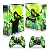 #8: Protective Vinyl Skin Decal Cover for Microsoft Xbox 360 S Slim + 2 Controller Skins Skins Mystical Butterfly