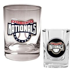 Washington Nationals Rocks Glass & Square Shot Glass Set - Primary Logo MLB Baseball