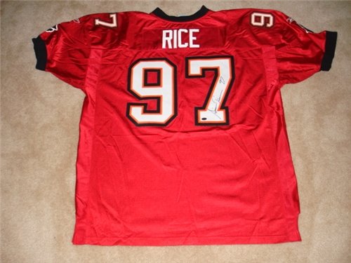 Simeon Rice Autographed/Hand Signed Tampa Bay Bucs/Buccaneers Authentic Jersey