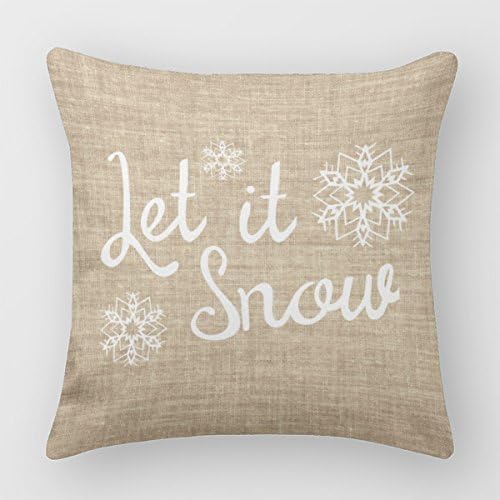 LINKWELL Home Decor Let It Snow Polyester Pillow Covers 20 X 20 Inches