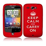 from AIO Keep Calm & Carry On Lasred Silicone Case For HTC Wildfire G8 + LCD Screen Protector