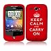 from AIO Keep Calm & Carry On Lasred Silicone Case For HTC Wildfire G8 + LCD Screen Protector